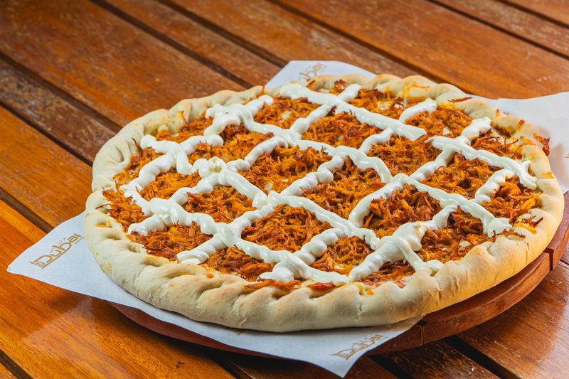 Stone baked flatbread pizza at Giordanos